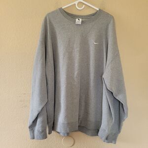 Nike Sportswear Club Fleece Sweatshirt Mens 3XL Gray Crew Neck Long Sleeve Logo